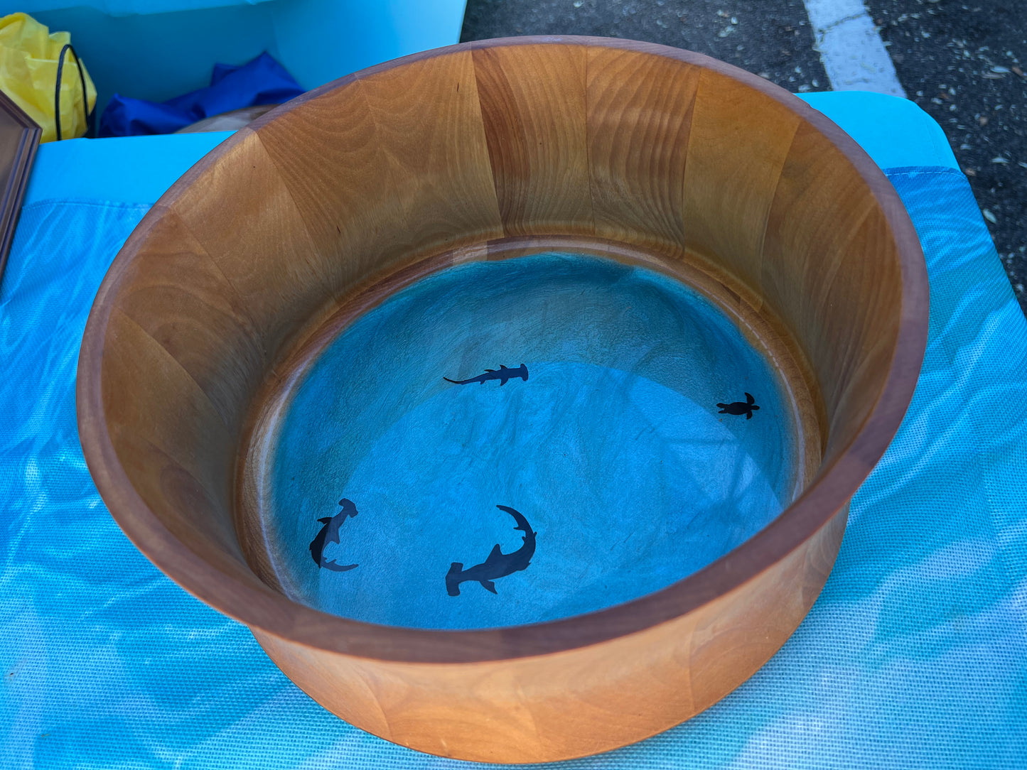 Shark Hunt high Wall Salad Bowl