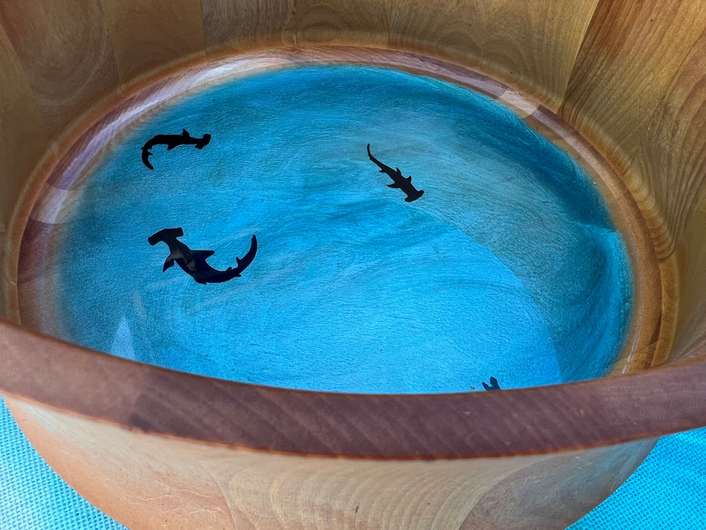 Shark Hunt high Wall Salad Bowl