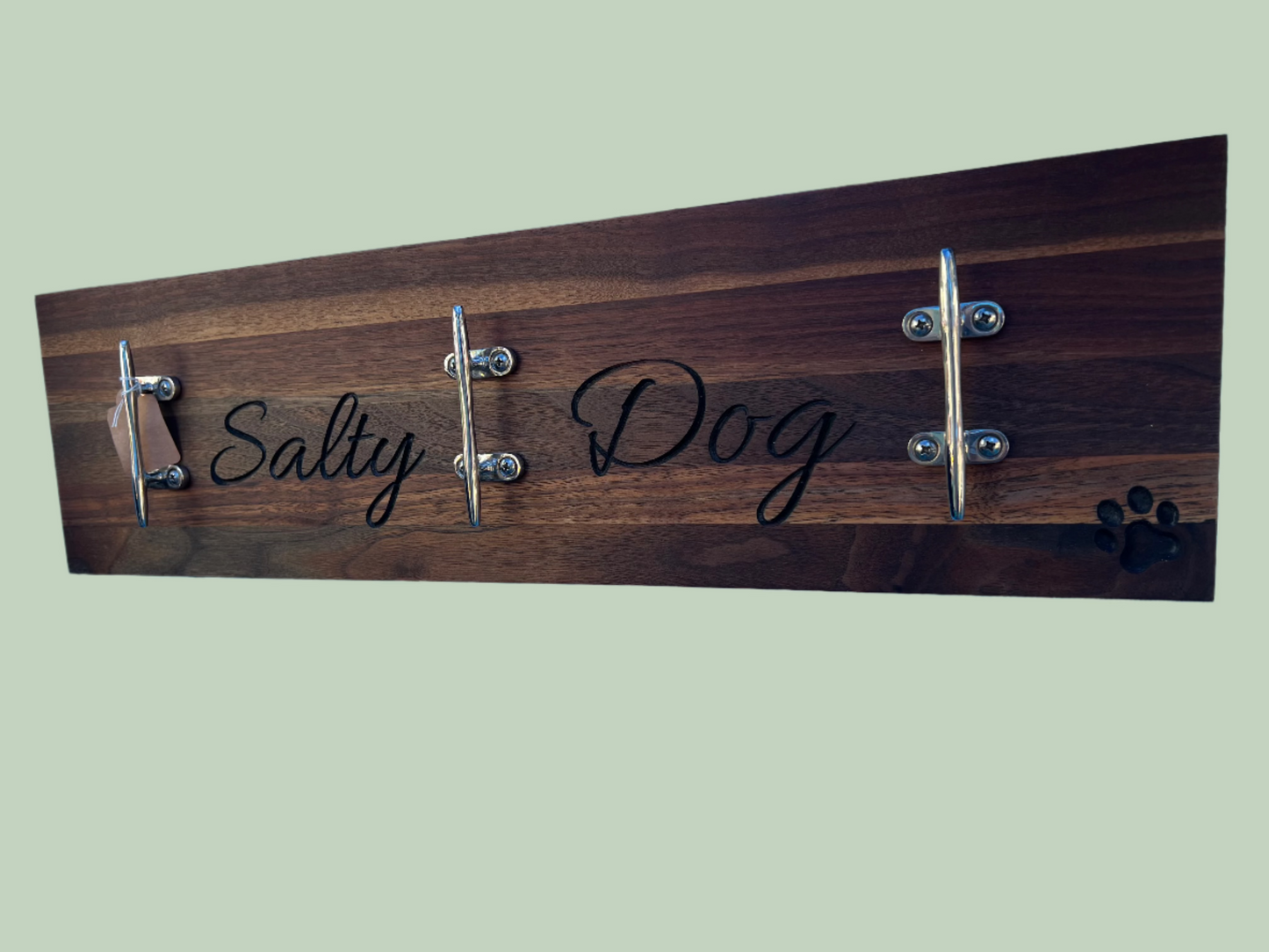 Salty Dog Walnut Leash Rack