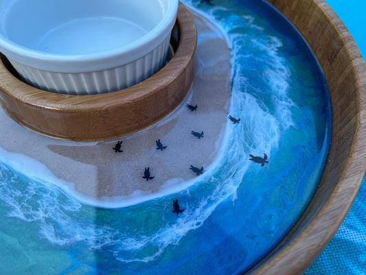 Turtle Hatchlings Chip and Dip Bowl