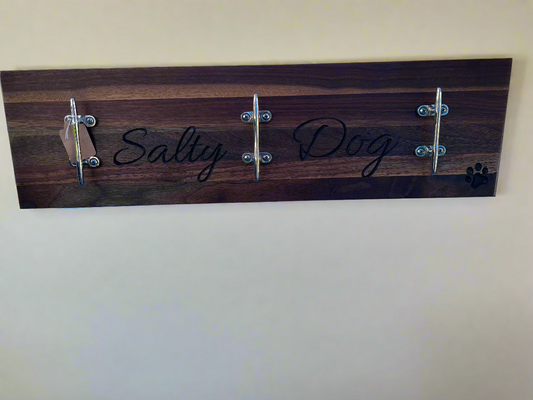 Salty Dog Walnut Leash Rack
